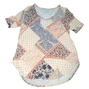 Maurices 24/7 Flawless Patchwork Tunic Tee-Soft-Multicolor-L-GUC